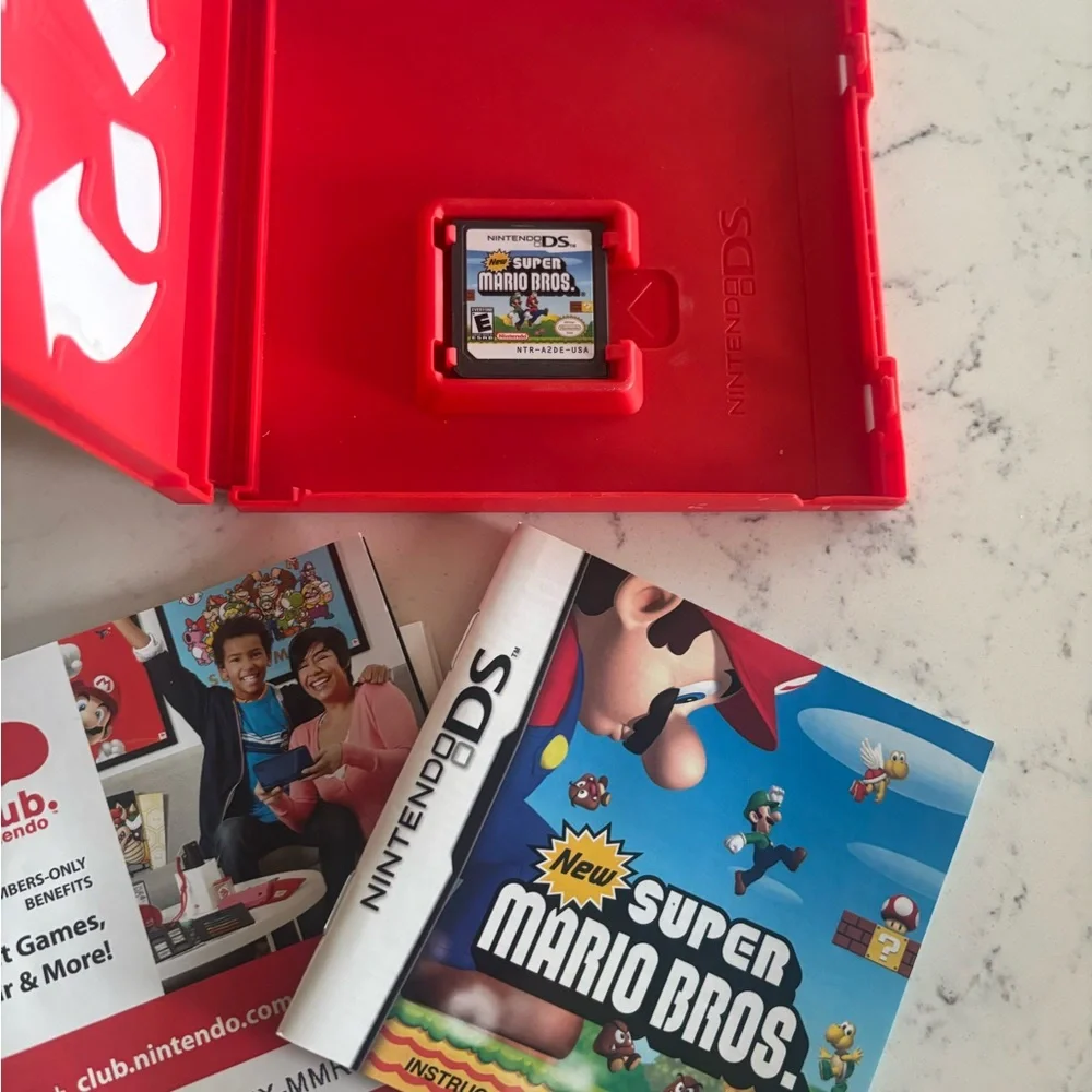Authentic New Super Mario Bros. Nintendo DS - CIB Red Case Edition